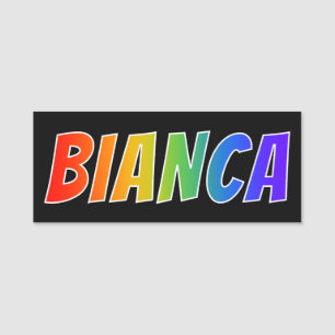名"BIANCA": おもしろいの虹の着色 名札