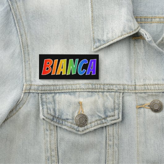 名"BIANCA": おもしろいの虹の着色 名札 (インサイチュ)