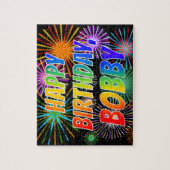 名「BOBBY」、おもしろい「ハッピーバースデー」 ジグソーパズル (縦)