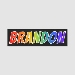 名"BRANDON": おもしろいの虹の着色 名札