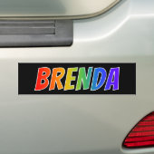 名"BRENDA": おもしろいの虹の着色 バンパーステッカー (車上)