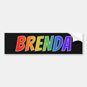 名"BRENDA": おもしろいの虹の着色 バンパーステッカー