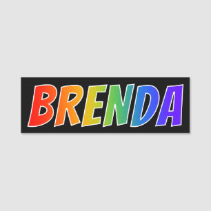 名"BRENDA": おもしろいの虹の着色 名札