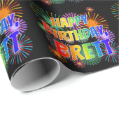 名「BRETT」、おもしろい「ハッピーバースデー」 ラッピングペーパー (ロールコーナー)