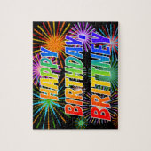 名「BRITTNEY」、おもしろい「ハッピーバースデー」 ジグソーパズル (縦)