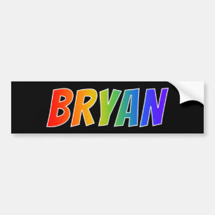 名"BRYAN": おもしろいの虹の着色 バンパーステッカー