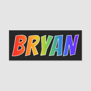名"BRYAN": おもしろいの虹の着色 名札