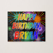 名「BRYAN」、おもしろい「ハッピーバースデー」 ジグソーパズル (横)