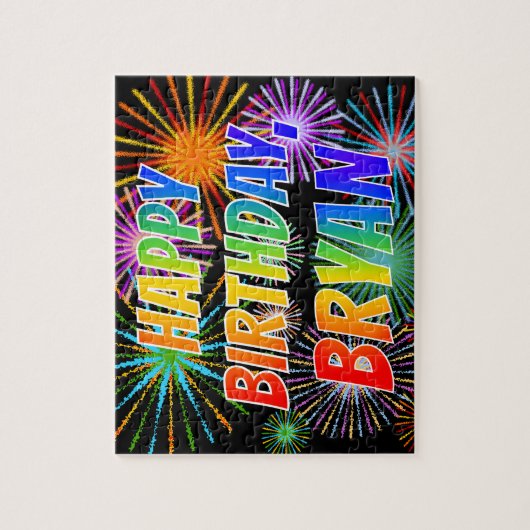 名「BRYAN」、おもしろい「ハッピーバースデー」 ジグソーパズル (縦)