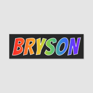 名"BRYSON": おもしろいの虹の着色 名札