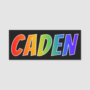 名"CADEN": おもしろいの虹の着色 名札