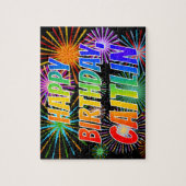 名「CAITLIN」、おもしろい「ハッピーバースデー」 ジグソーパズル (縦)