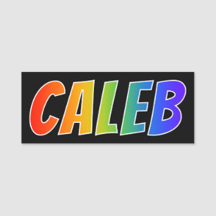 名"CALEB": おもしろいの虹の着色 名札