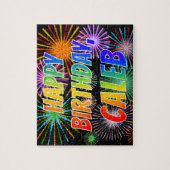 名「CALEB」、おもしろい「ハッピーバースデー」 ジグソーパズル (縦)