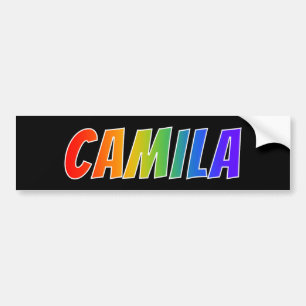 名"CAMILA": おもしろいの虹の着色 バンパーステッカー