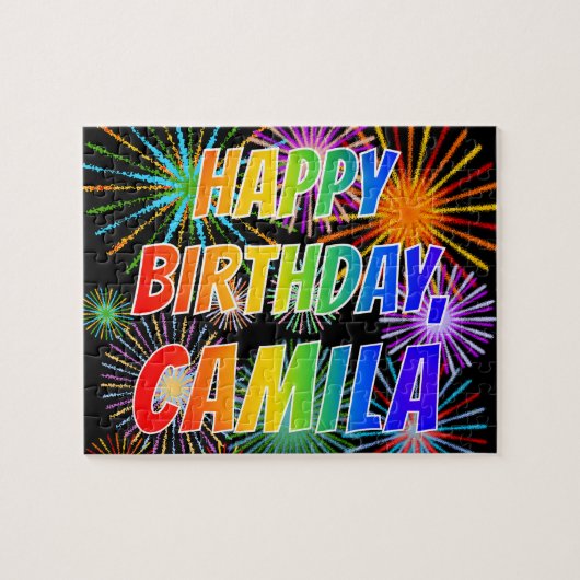 名「CAMILA」、おもしろい「ハッピーバースデー」 ジグソーパズル (横)