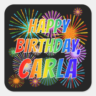 名「CARLA」、おもしろい「ハッピーバースデー」 スクエアシール