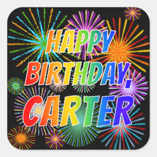 名「CARTER」、おもしろい「ハッピーバースデー」 スクエアシール