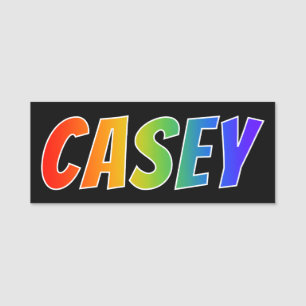 名"CASEY": おもしろいの虹の着色 名札