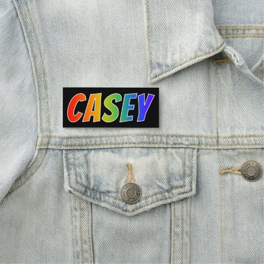 名"CASEY": おもしろいの虹の着色 名札 (インサイチュ)