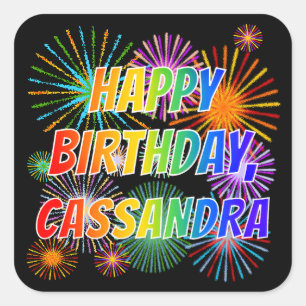 名「CASSANDRA」、おもしろい「ハッピーバースデー」 スクエアシール