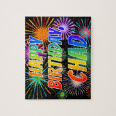 名"CHAD"、おもしろい"ハッピーバースデー" ジグソーパズル (縦)