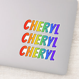 名「CHERYL」 (おもしろいレインボーカラーリング付き) シール