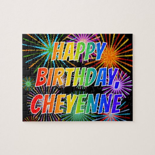 名「CHEYENNE」、おもしろい「ハッピーバースデー」 ジグソーパズル (横)