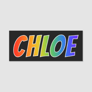 名"CHLOE": おもしろいの虹の着色 名札