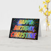 名「CHRISTINE」おもしろい「ハッピーバースデー」 カード (黄色い花)