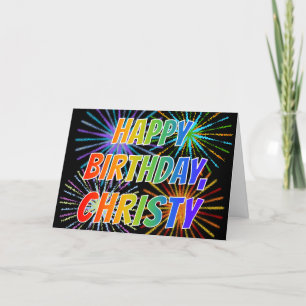 名"CHRISTY"のおもしろい"ハッピーバースデー" カード