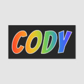 名"CODY": おもしろいの虹の着色 名札 (正面)