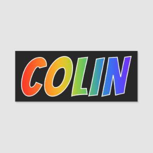 名"COLIN": おもしろいの虹の着色 名札