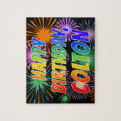 名「COLTON」、おもしろい「ハッピーバースデー」 ジグソーパズル (縦)