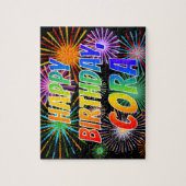 名「CORA」、おもしろい「ハッピーバースデー」 ジグソーパズル (縦)