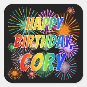 名「CORY」、おもしろい「ハッピーバースデー」 スクエアシール
