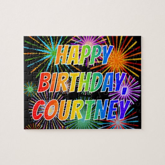 名「COURTNEY」、おもしろい「ハッピーバースデー」 ジグソーパズル (横)