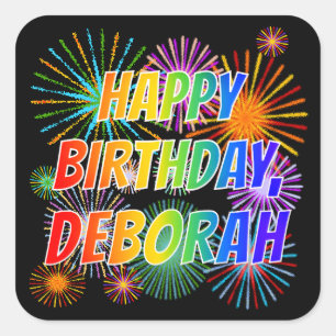 名「DEBORAH」、おもしろい「ハッピーバースデー」 スクエアシール