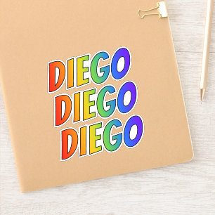 名「DIEGO」(おもしろいレインボーカラーリング付き) シール