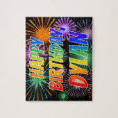 名「DYLAN」、おもしろい「ハッピーバースデー」 ジグソーパズル (縦)