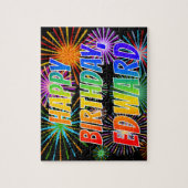 名「EDWARD」、おもしろい「ハッピーバースデー」 ジグソーパズル (縦)