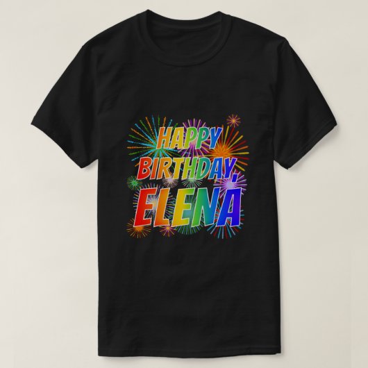 名「ELENA」、おもしろい「ハッピーバースデー」 Tシャツ (デザイン正面)