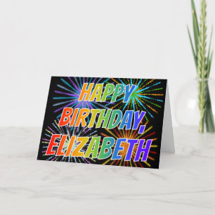名"ELIZABETH"おもしろい"ハッピーバースデー" カード