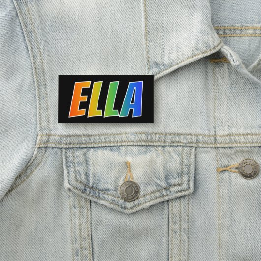 名"ELLA": おもしろいの虹の着色 名札 (インサイチュ)