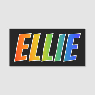 名"ELLIE": おもしろいの虹の着色 名札