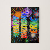 名「ERIC」、おもしろい「ハッピーバースデー」 ジグソーパズル (縦)