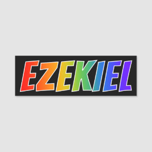 名"EZEKIEL": おもしろいの虹の着色 名札