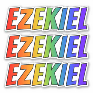 名「EZEKIEL」(おもしろいレインボーカラーリング付き) シール