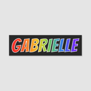 名"GABRIELLE": おもしろいの虹の着色 名札