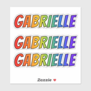 名「GABRIELLE」(おもしろいレインボーカラーリング付き) シール
